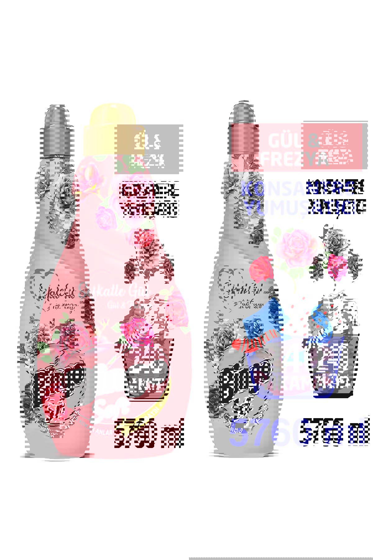 Bingo Soft Şefkatle Gül Konsantre Gül - Frezya 60 Yıkama Yumuşatıcı 4 x 1.44 lt