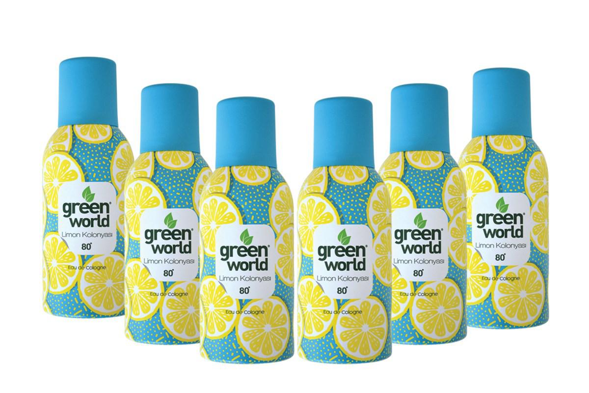 Green World Limon Sprey Kolonya 150 ml 6'lı