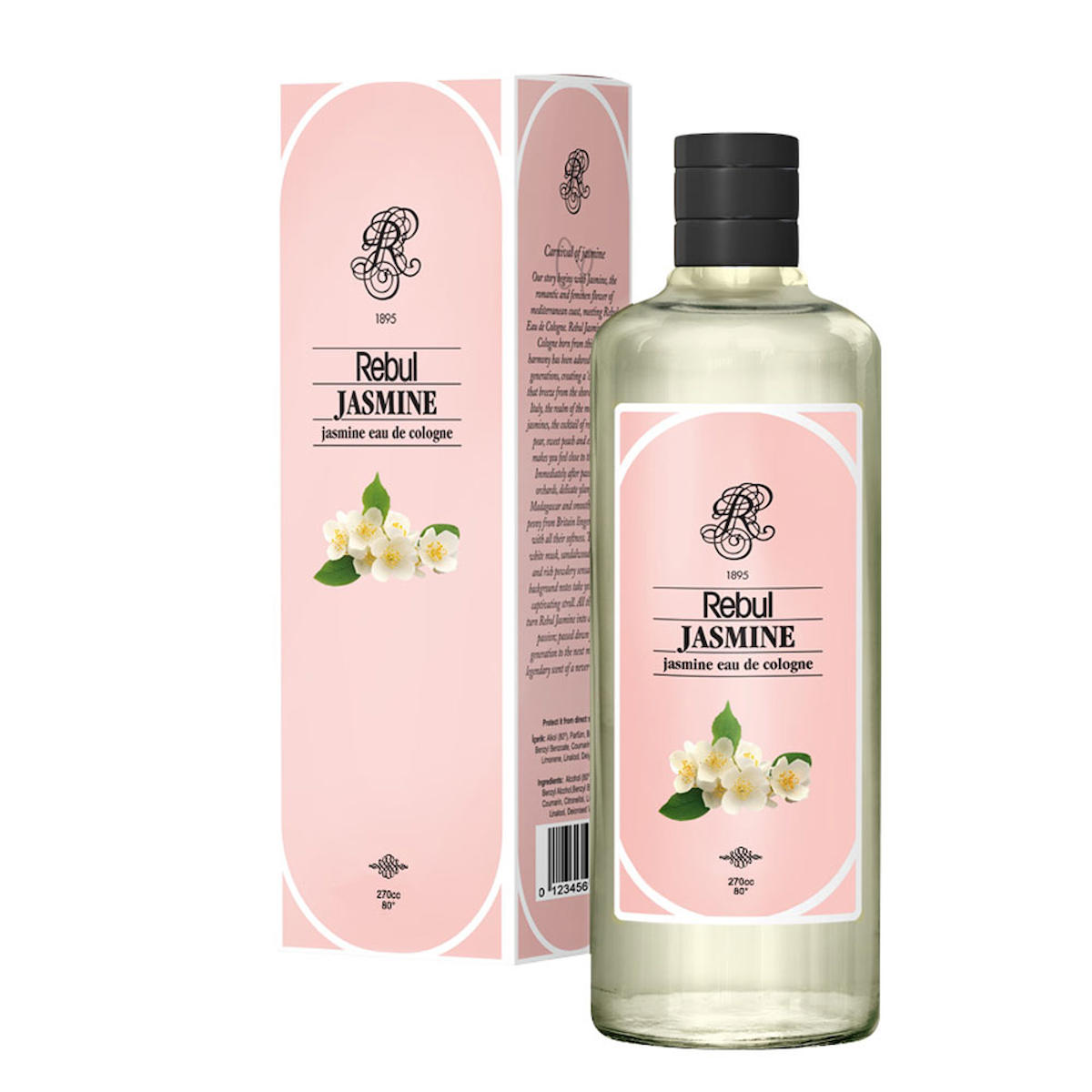 Rebul Jasmine Cam Şişe Kolonya 270 ml 4'lü