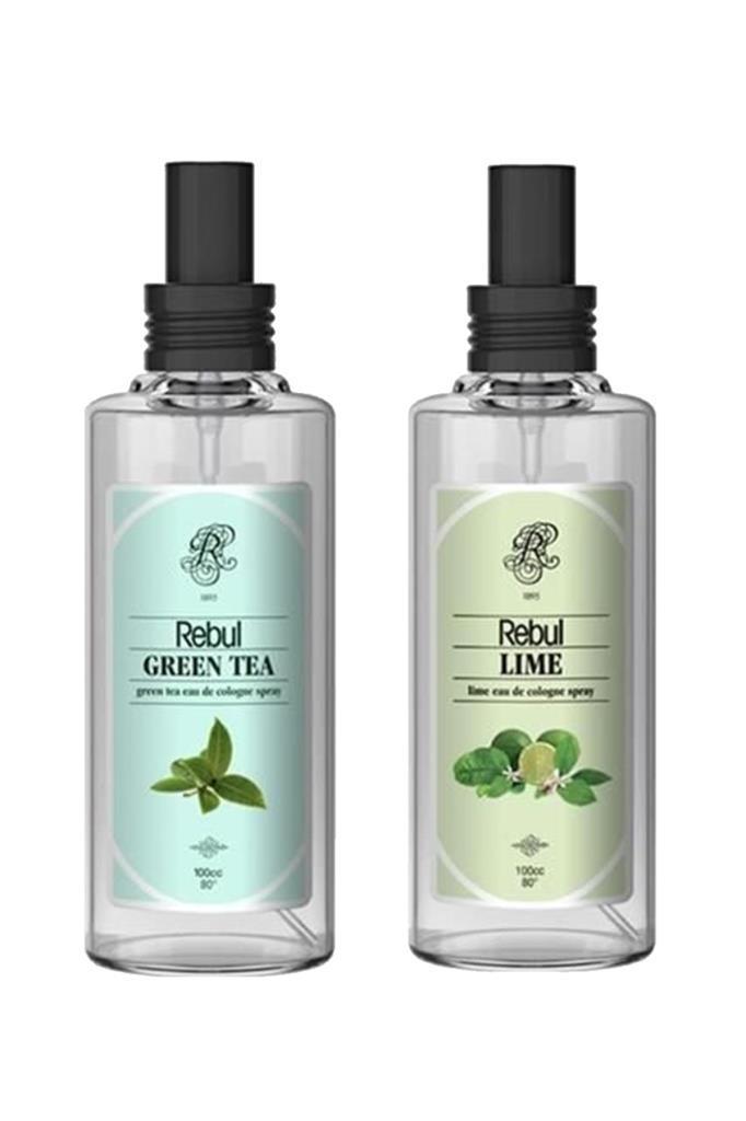Rebul Limon - Yeşil Çay Cam Şişe Kolonya 100 ml 2'li
