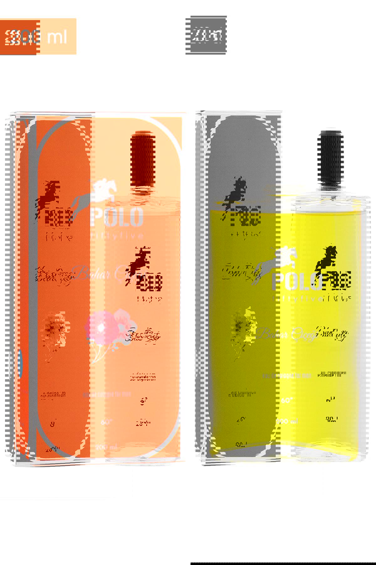 Polo55 Çiçeksi Cam Şişe Kolonya 200 ml