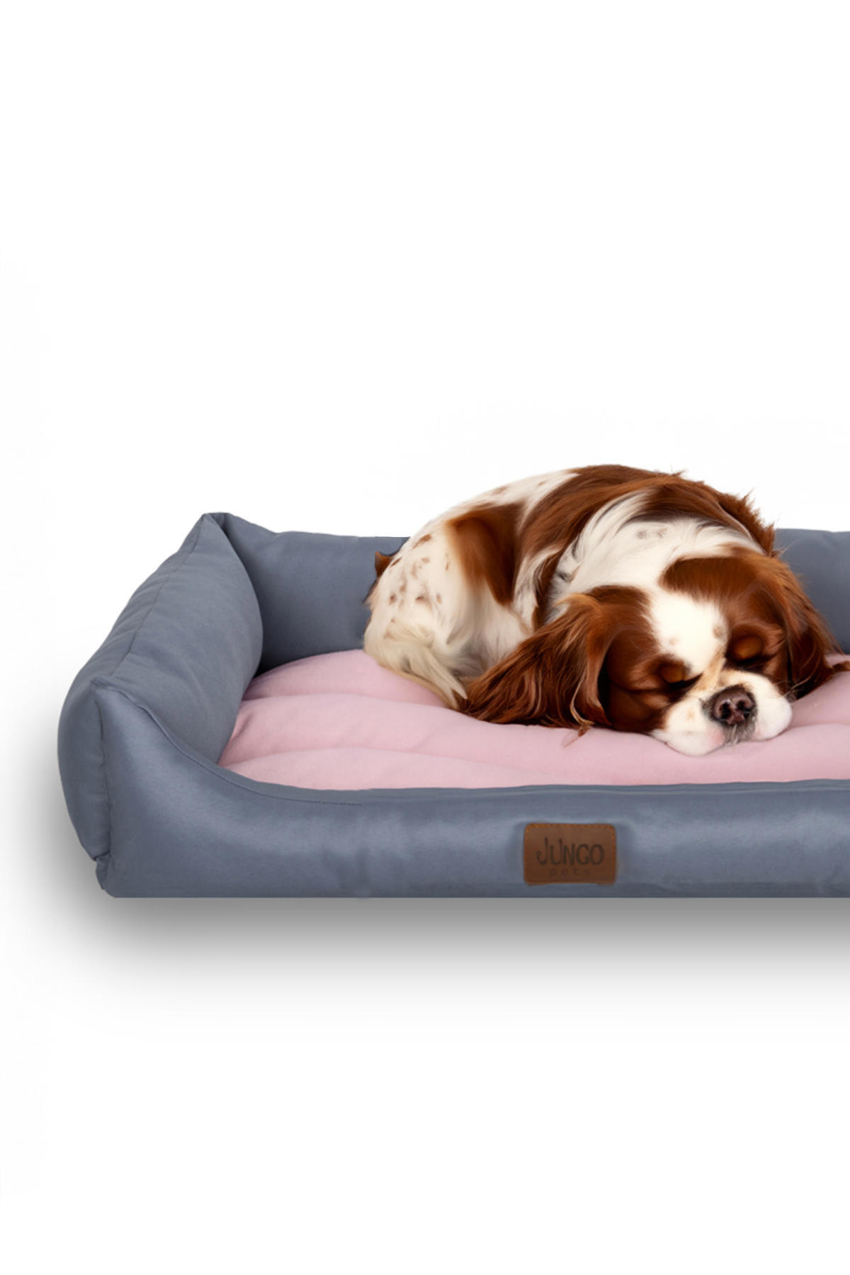 Jungo Pets Bella Büyük Irk İç Mekan Köpek Yatağı Gri-Pembe