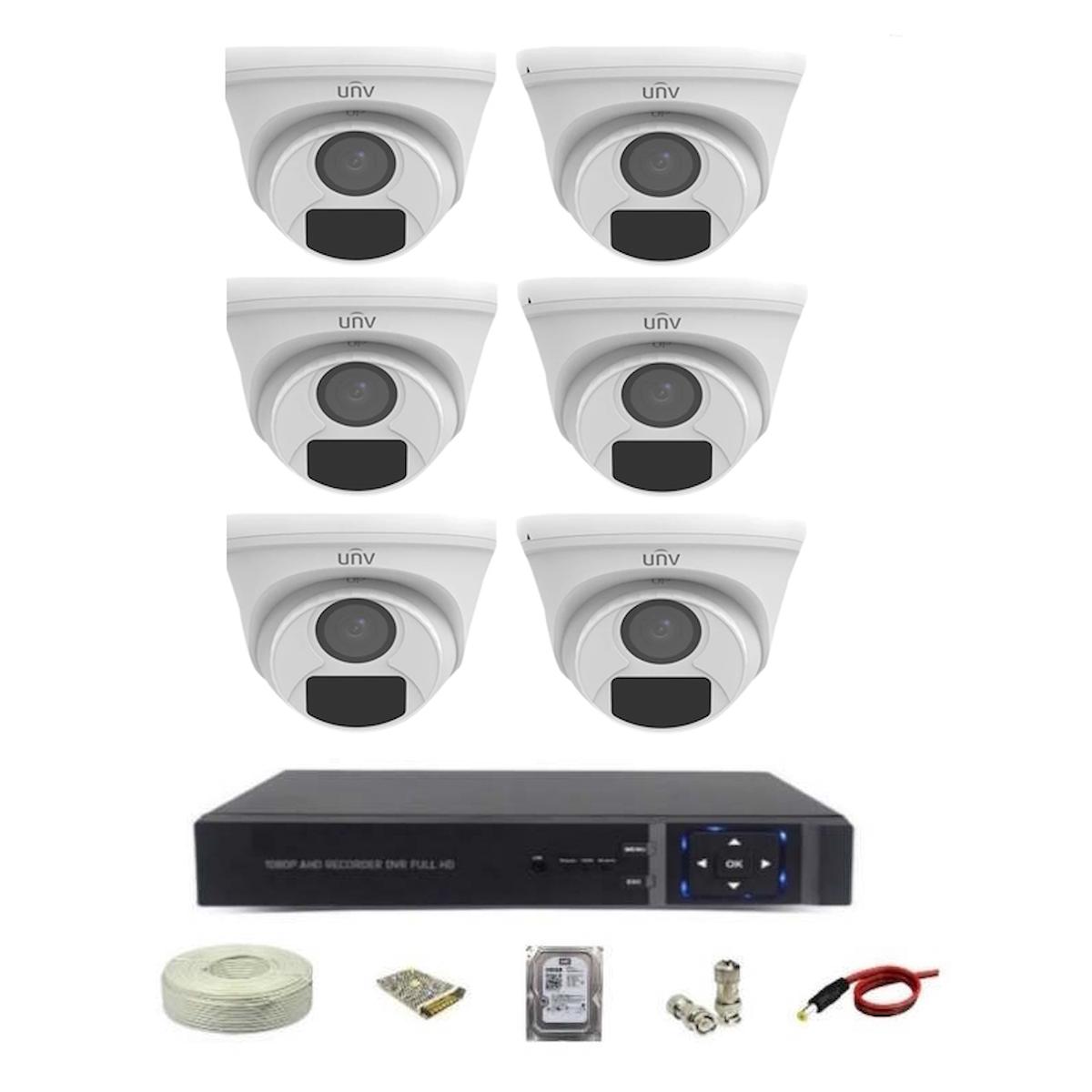 Uniview Analog Mini 1 Kameralı 360 Derece Dönen Gece Görüşlü İç Dış Mekan Kablolu Güvenlik Kamerası