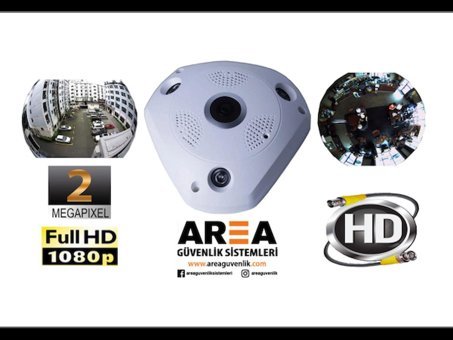 Area Ethernet Mini 1 Kameralı 360 Derece Dönen Gece Görüşlü İç Dış Mekan Kablosuz Güvenlik Kamerası
