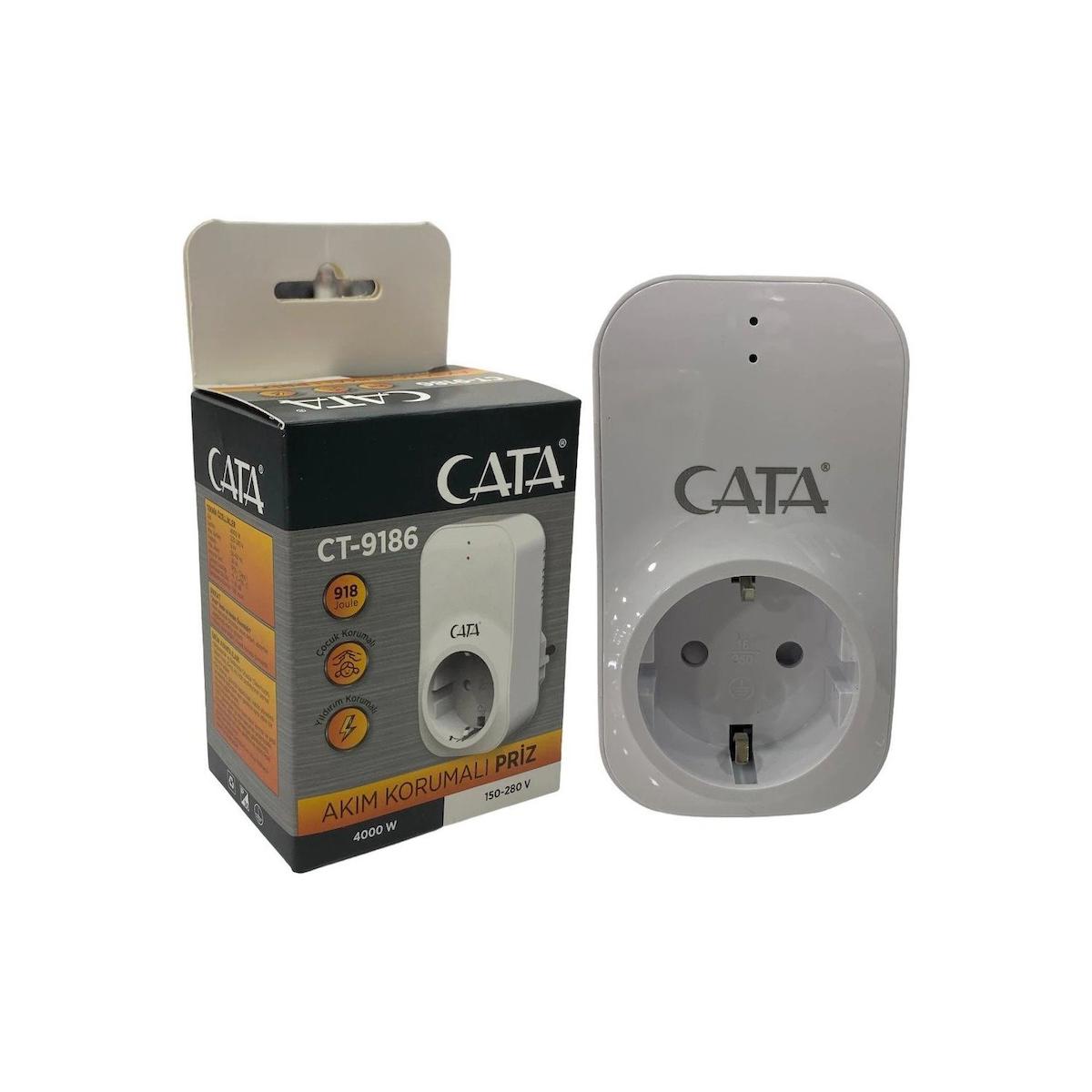 Cata Ct-9186 Tekli Soket Kablosuz Tekli 918 J Akım Korumalı Priz