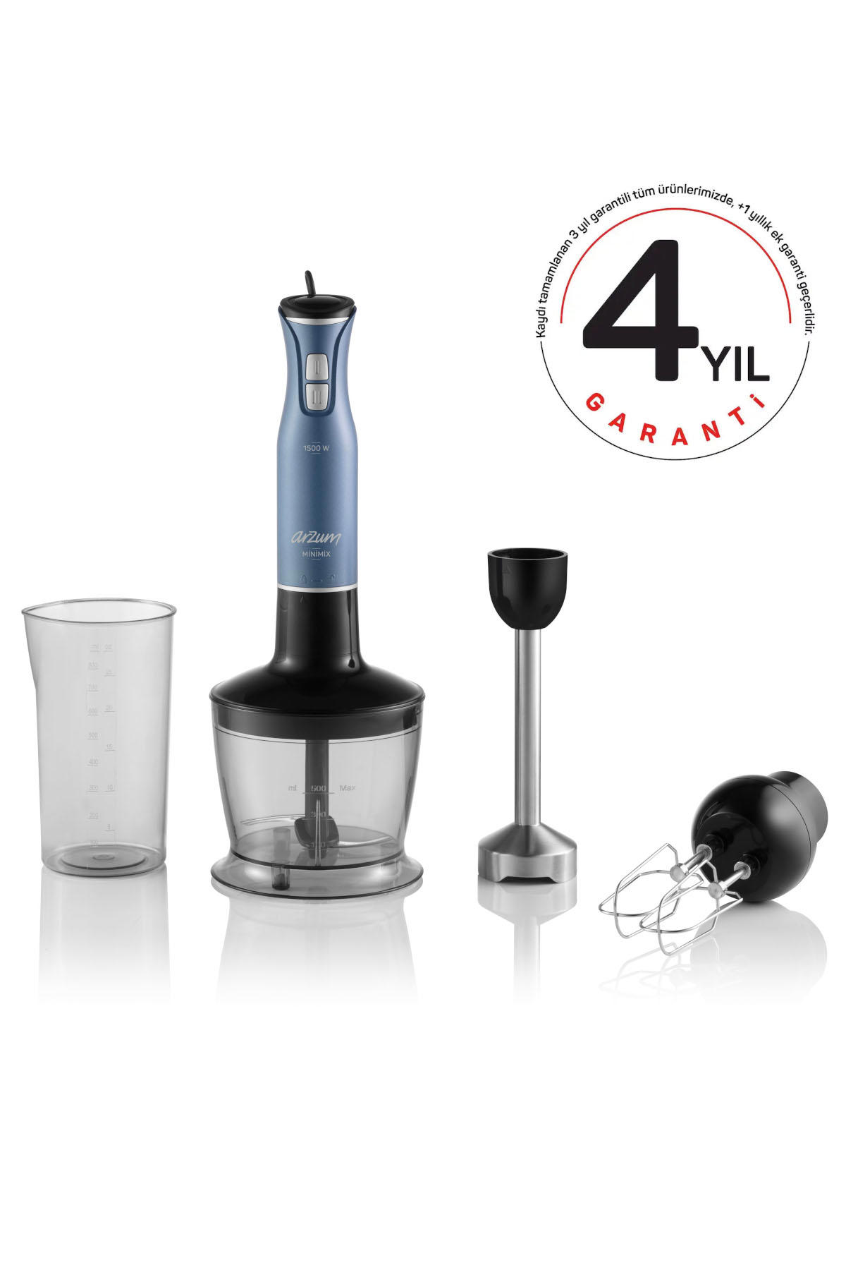 Arzum Ar1138-O 800 ml Çift Bıçaklı Blender Seti Mavi
