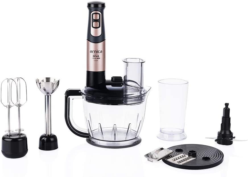 Arnica 600 ml Turbolu Çift Bıçaklı Blender Seti Siyah