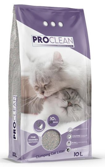Proclean Lavanta Kokulu Topaklanan İnce Taneli Bentonit Kedi Kumu 10 lt