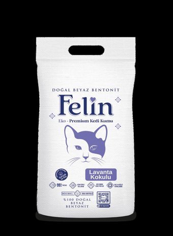 Felin Lavanta Kokulu Topaklanan İnce Taneli Bentonit Kedi Kumu 15 kg