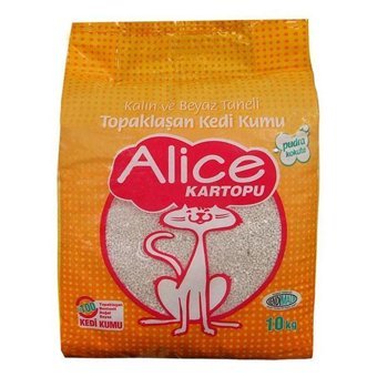 Alice Pudra Kokulu Topaklanan Kalın Taneli Bentonit Kedi Kumu 10 kg
