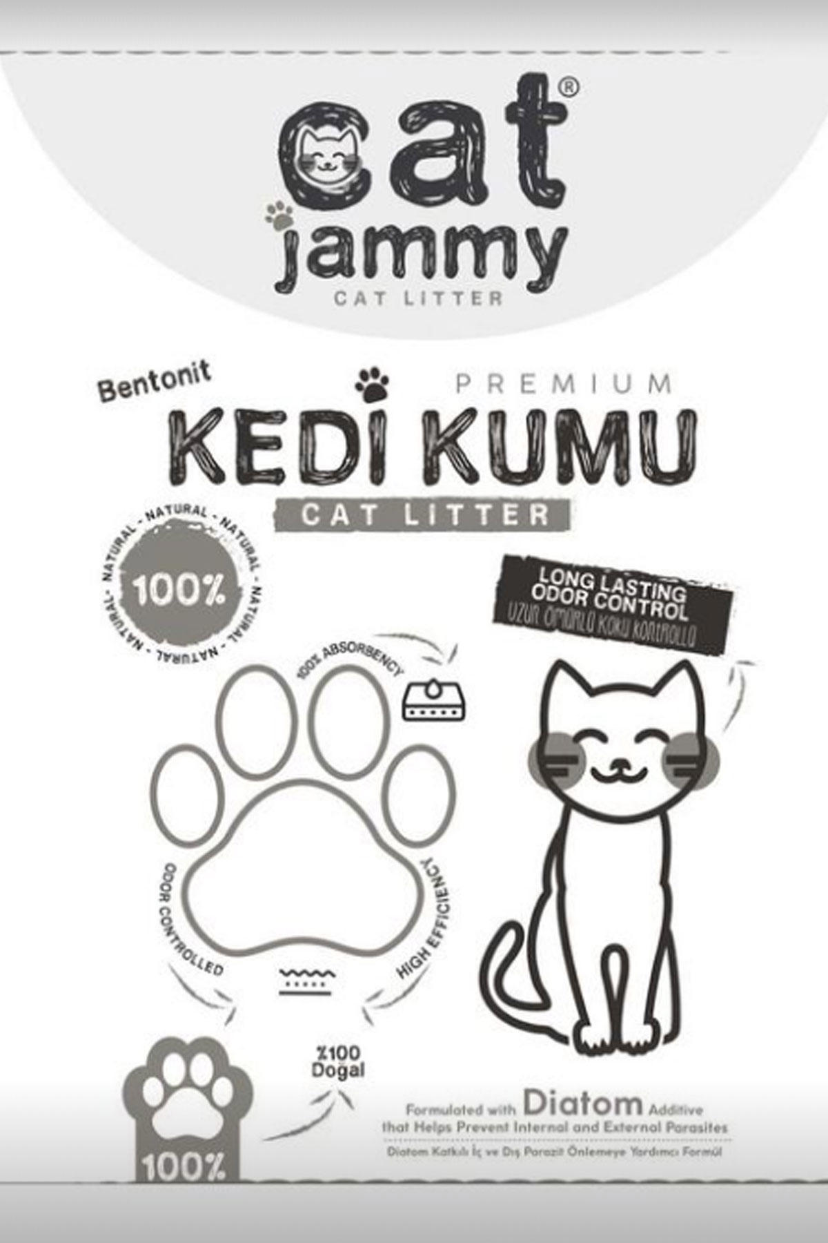 Cat Jammy Bitki Özleri Topaklanan İnce Taneli Bentonit Kedi Kumu 5 kg