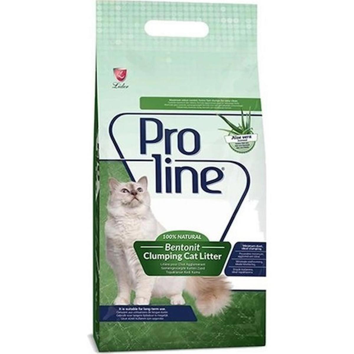 Proline Aloe Vera Kokulu Topaklanan İnce Taneli Bentonit Kedi Kumu 5 lt