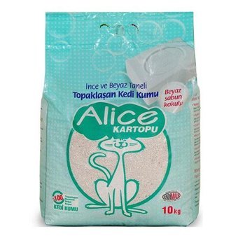 Alice Beyaz Sabun Kokulu Topaklanan İnce Taneli Bentonit Kedi Kumu 10 kg
