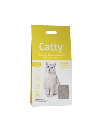 Catty Vanilya Kokulu Topaklanan İnce Taneli Bentonit Kedi Kumu 10 lt
