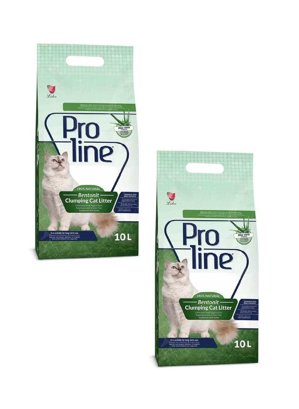 Pro Line Aloe Vera Kokulu Topaklanan İnce Taneli Bentonit Kedi Kumu 2 x 10 lt