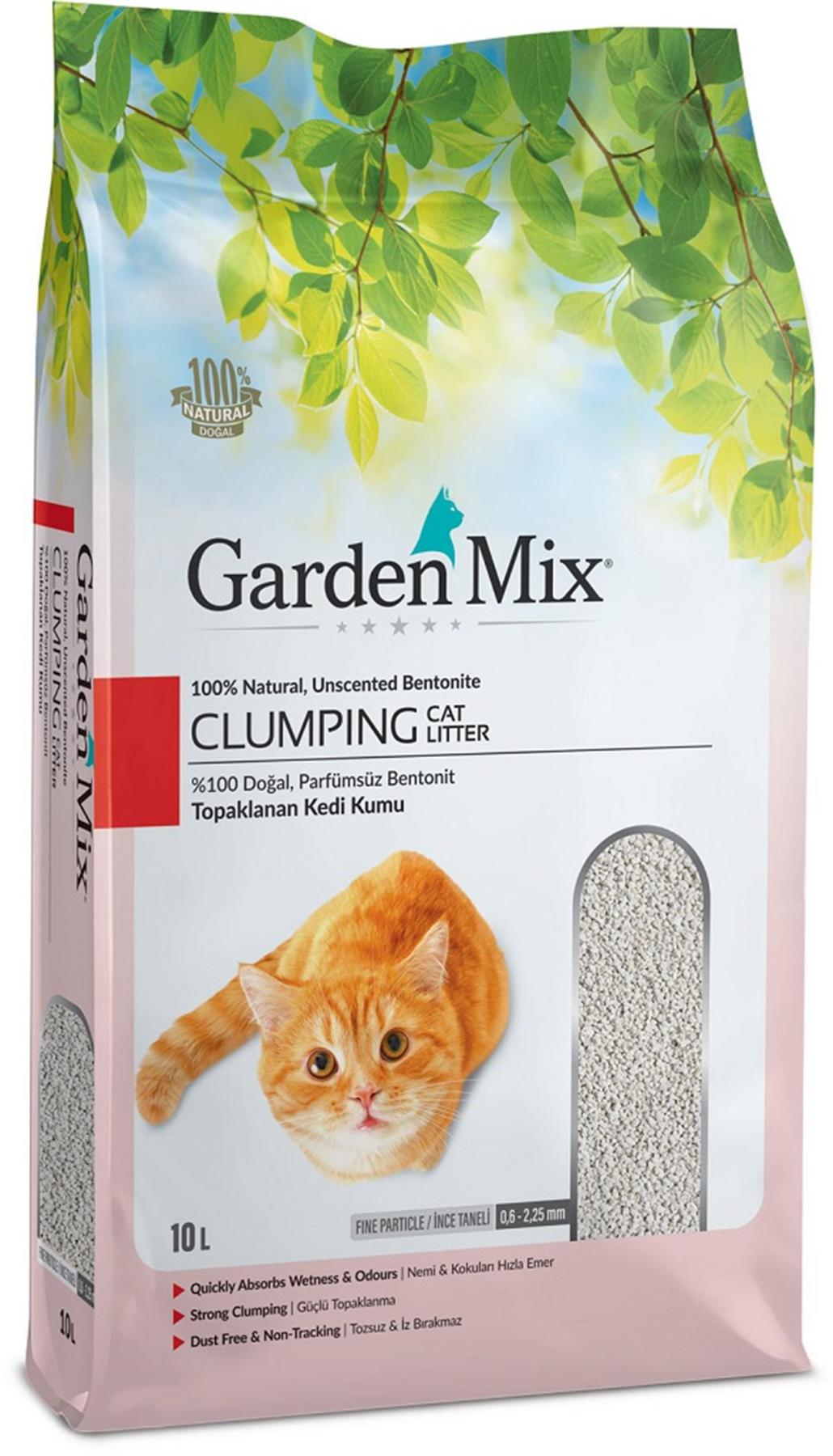 Garden Mix Kokusuz Topaklanan İnce Taneli Bentonit Kedi Kumu 10 lt