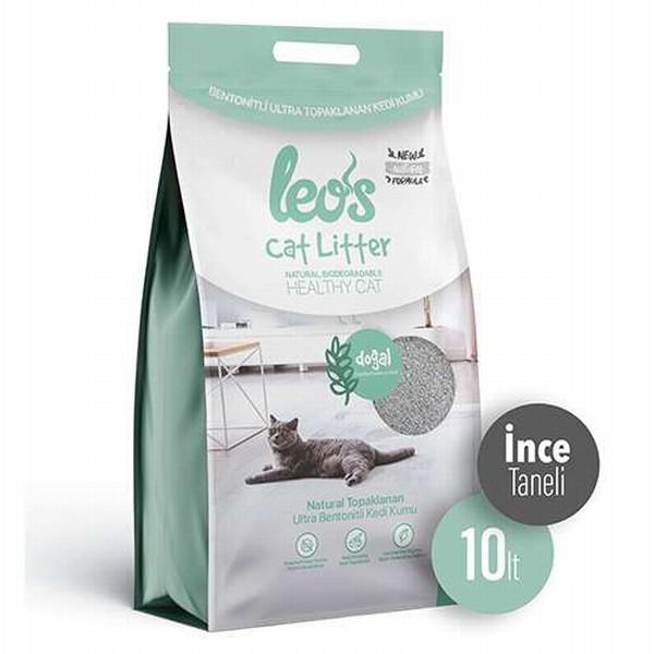 Leo's Kokusuz Topaklanan İnce Taneli Bentonit Kedi Kumu 2 x 10 lt