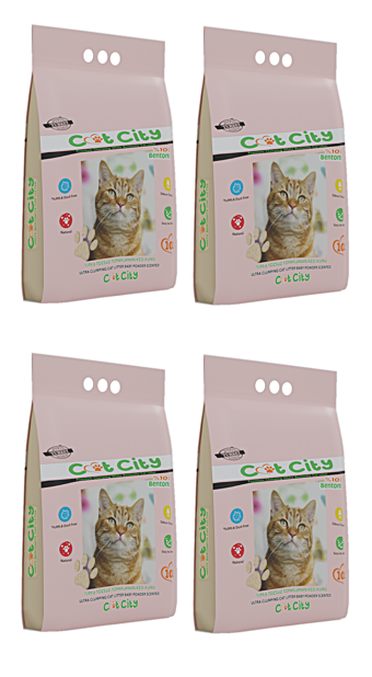 Markapet Bebek Pudralı Topaklanan İnce Taneli Bentonit Kedi Kumu 4 x 10 lt