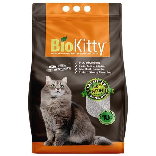 Biokitty Aloe Vera Kokulu Topaklanan İnce Taneli Bentonit Kedi Kumu 10 lt