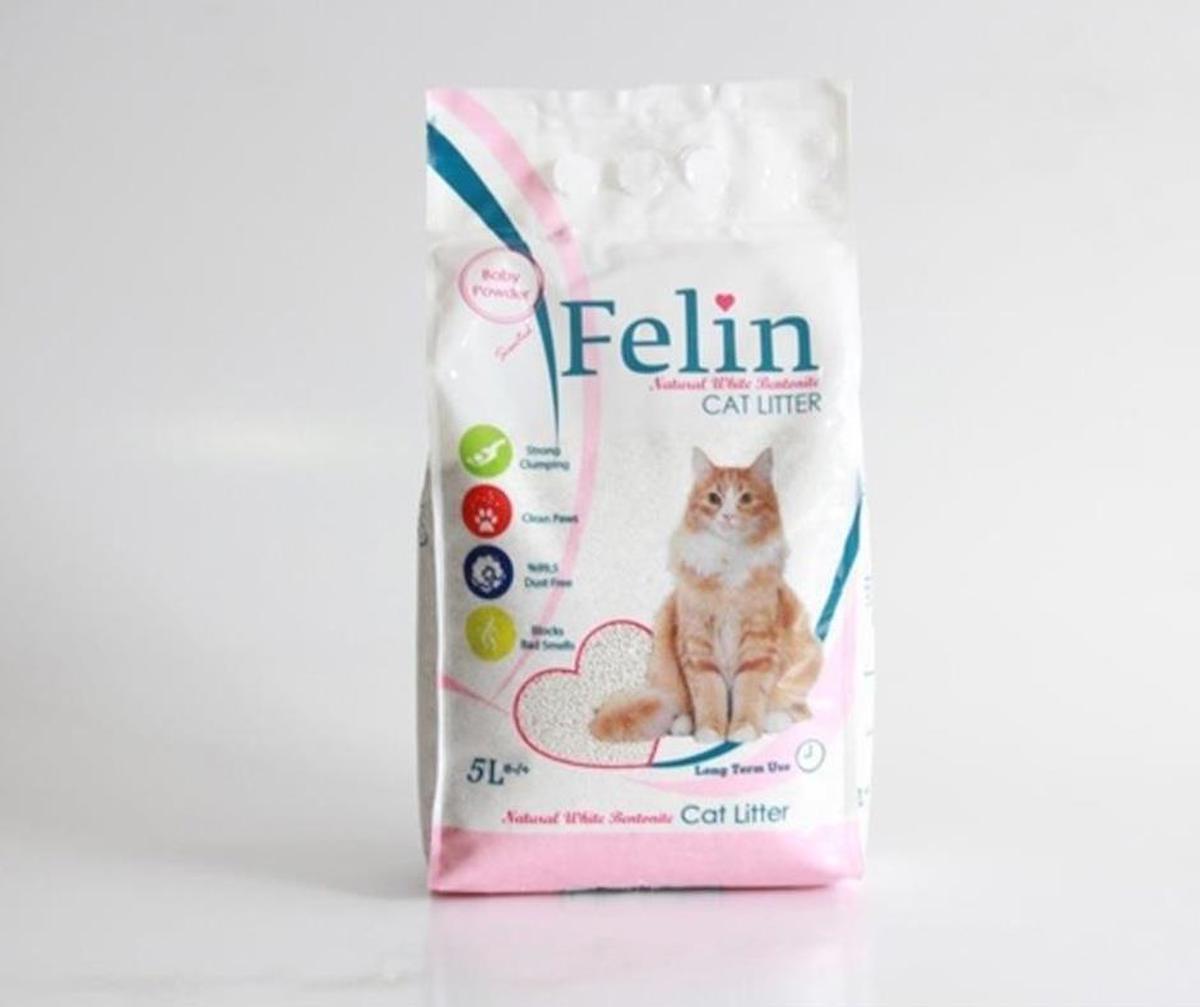 CNC Pet Bebek Pudralı Topaklanan Kalın Taneli Bentonit Kedi Kumu 5 lt