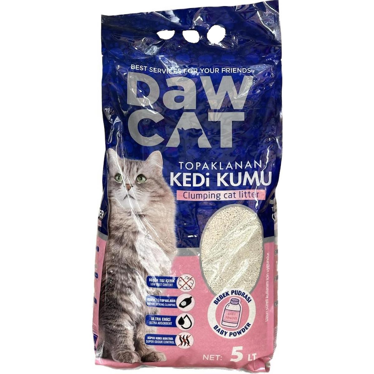 dawcat Bebek Pudralı Topaklanan Bentonit Kedi Kumu 5 lt