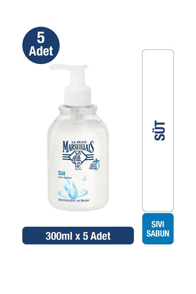 Le Petit Marseillais Süt Nemlendiricili Sıvı Sabun 5 x 300 ml 5'li