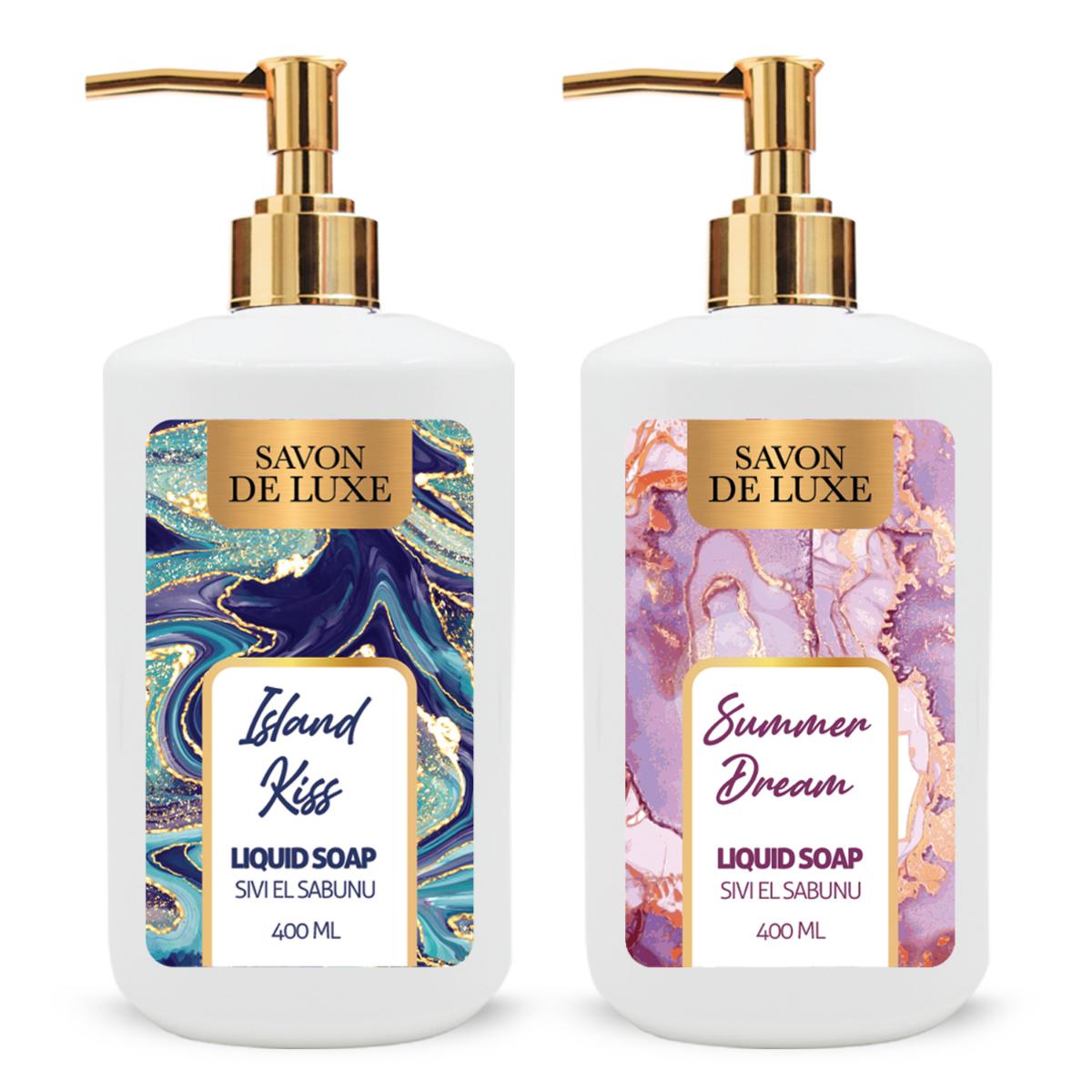Savon De Luxe Paradise Island Kiss ve Sunset Nemlendiricili Sıvı Sabun 2 x 400 ml 2'li