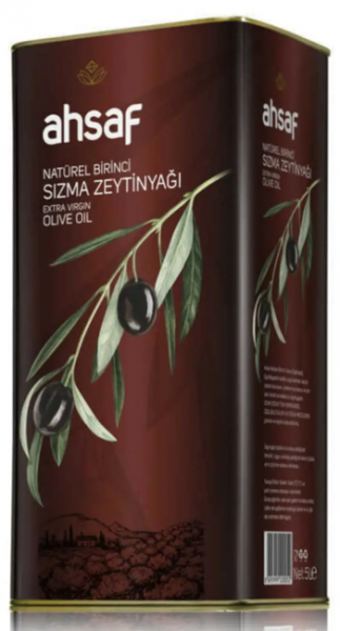 Ahsaf Natürel Polifenolsüz Soğuk Sıkım Olgun Hesap Teneke Birinci Zeytinyağı 5 lt