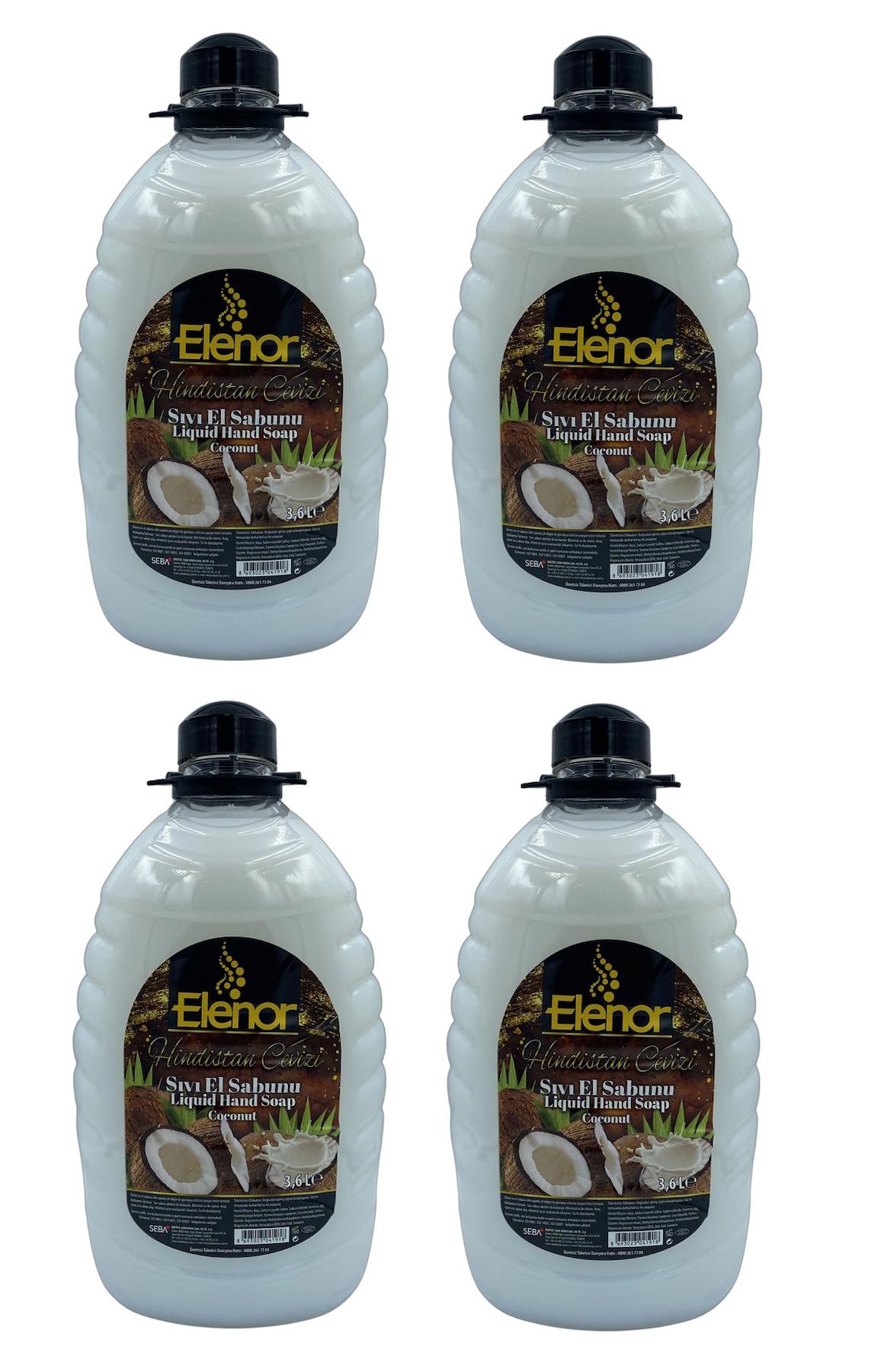 Elenor Hindistan Cevizli Nemlendiricili Sıvı Sabun 4 x 3.6 lt 4'lü