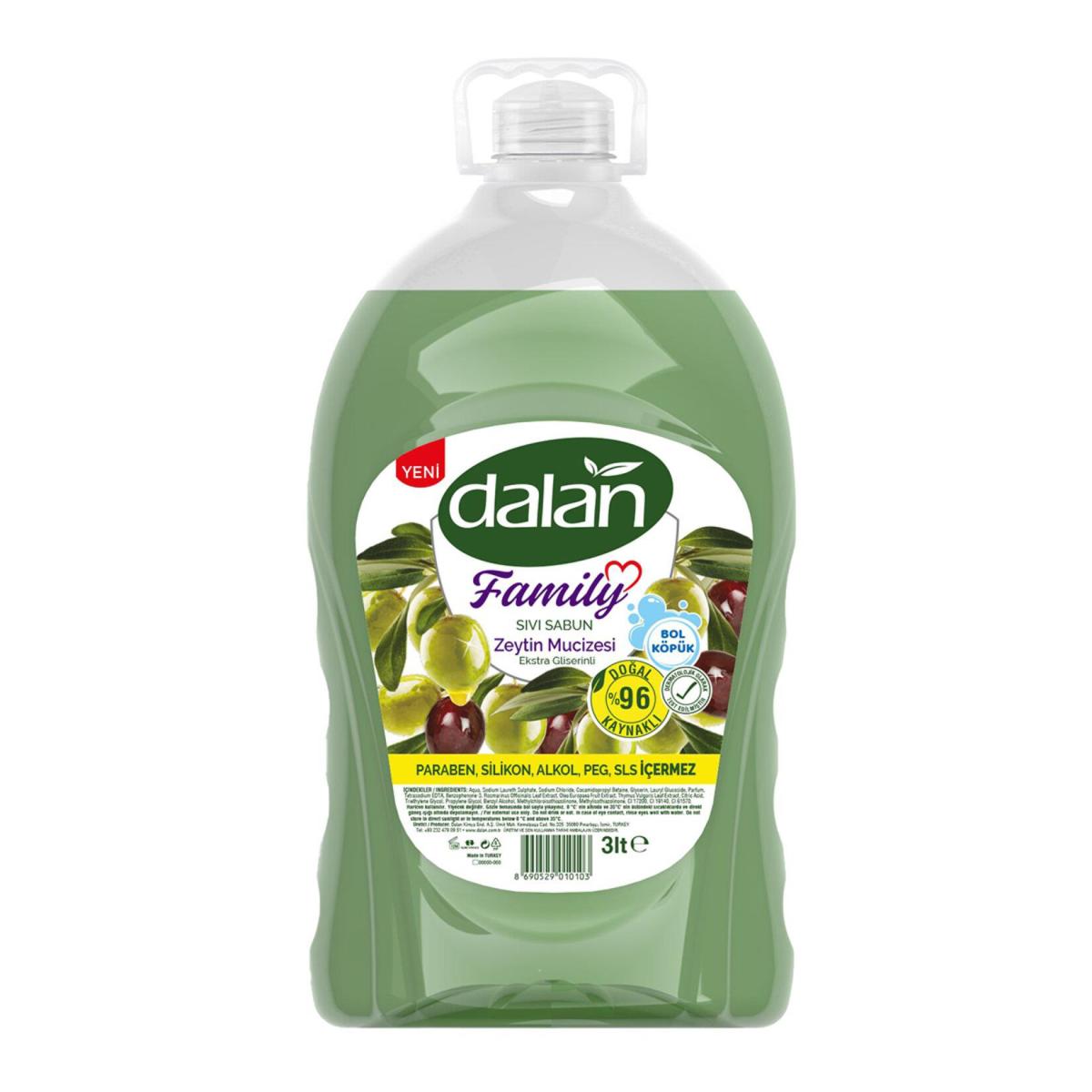Dalan Zeytinyağlı Nemlendiricili Sıvı Sabun 3 lt Tekli