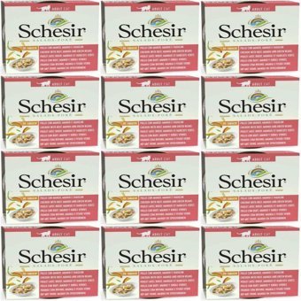Schesir Salads Poke Tavuklu ve Sığır Etli Yetişkin Yaş Kedi Maması 12x85 gr