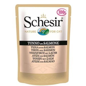 Schesir Nature Ton Balıklı ve Somonlu Yetişkin Yaş Kedi Maması 6x100 gr