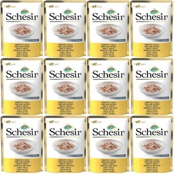 Schesir In Jelly Ton Balıklı ve Tavuk Yetişkin Yaş Kedi Maması 12x85 gr