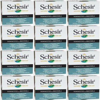 Schesir Nature Ton Balıklı ve Sarı Kuyruk Balığı Jöleli Yetişkin Yaş Kedi Maması 12x85 gr