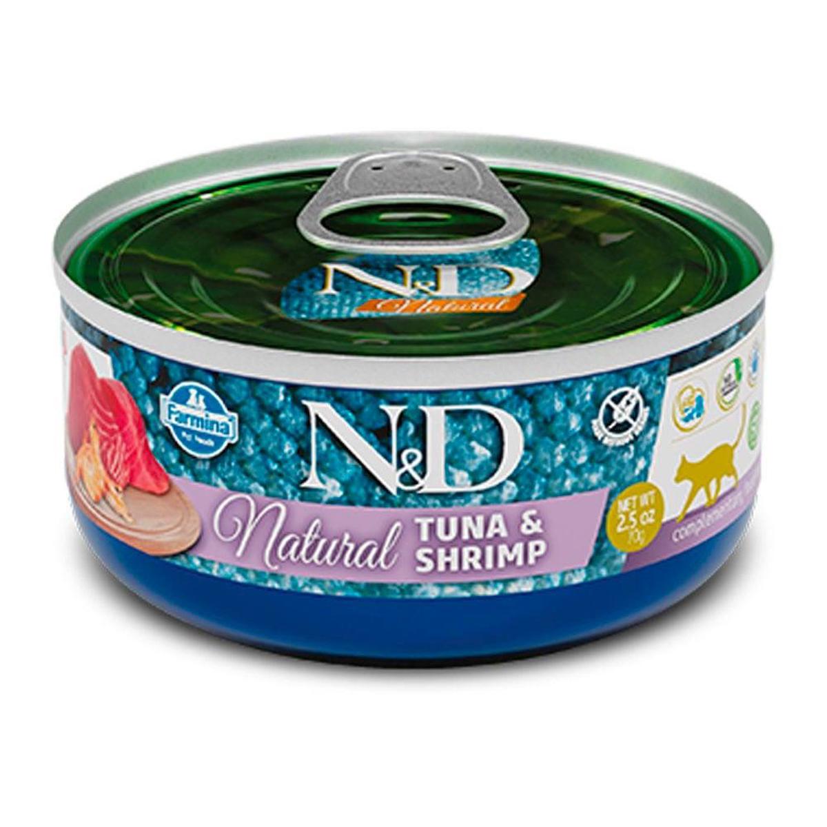 N&D Natural Ton Balıklı ve Karidesli Yetişkin Yaş Kedi Maması 70 gr