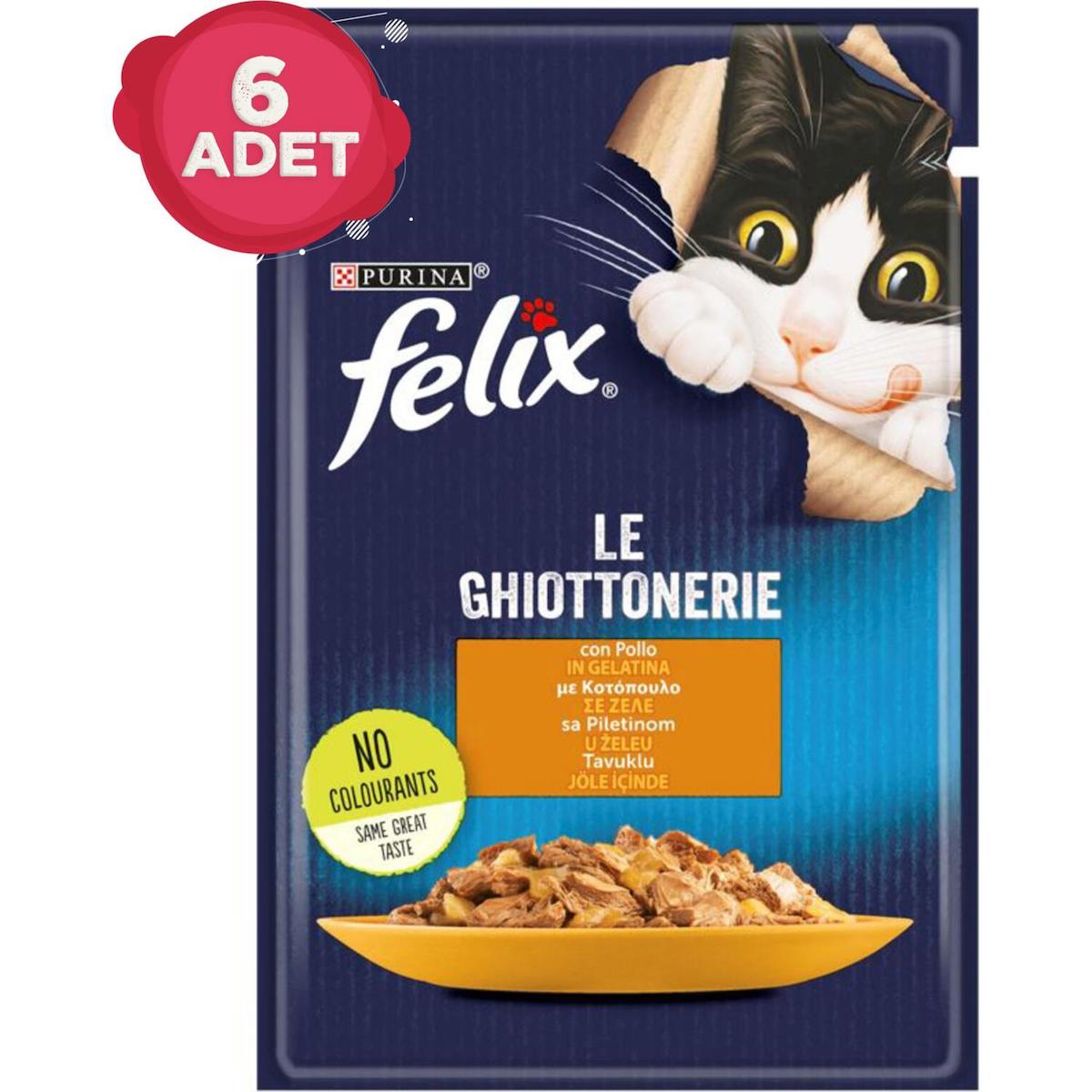 Felix Le Ghiottoneire Tavuklu Yetişkin Yaş Kedi Maması 6x85 gr