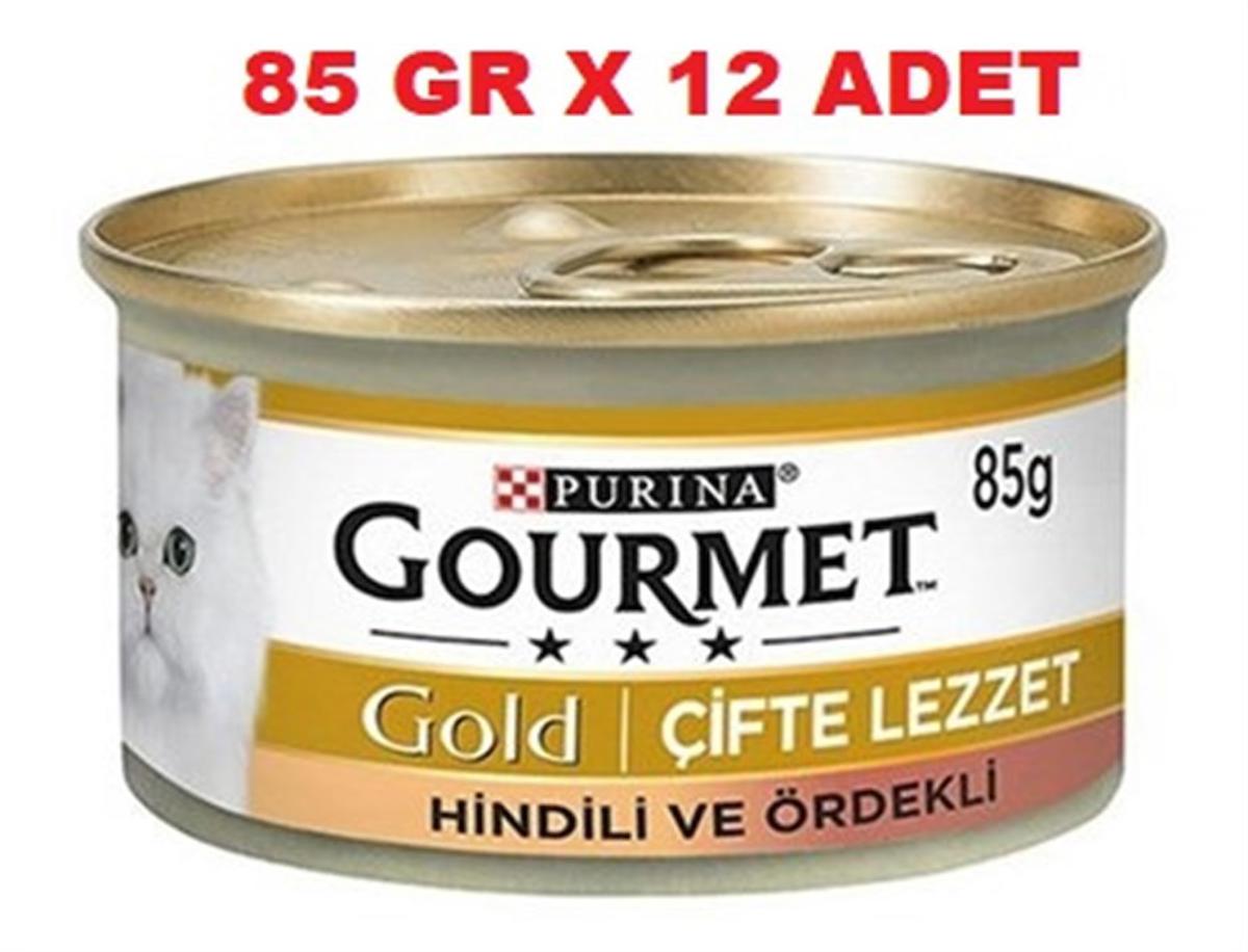 Purina Gold Hindi Etli ve Ördekli Parça Etli Yetişkin Yaş Kedi Maması 12x85 gr