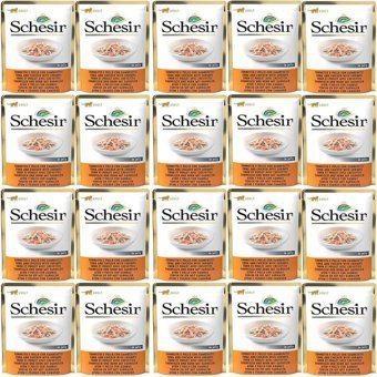 Schesir In Jelly Karidesli ve Tavuklu Yetişkin Yaş Kedi Maması 20x85 gr