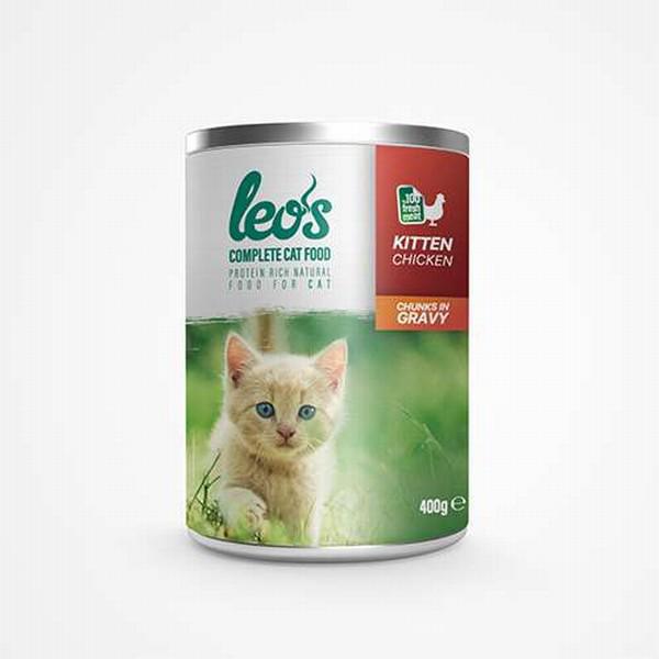Leo's Chunks & Gravy Tavuklu Parça Etli Soslu Yavru Yaş Kedi Maması 400 gr