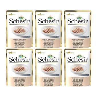 Schesir In Jelly Ton Balıklı ve Somonlu Yetişkin Yaş Kedi Maması 6x85 gr