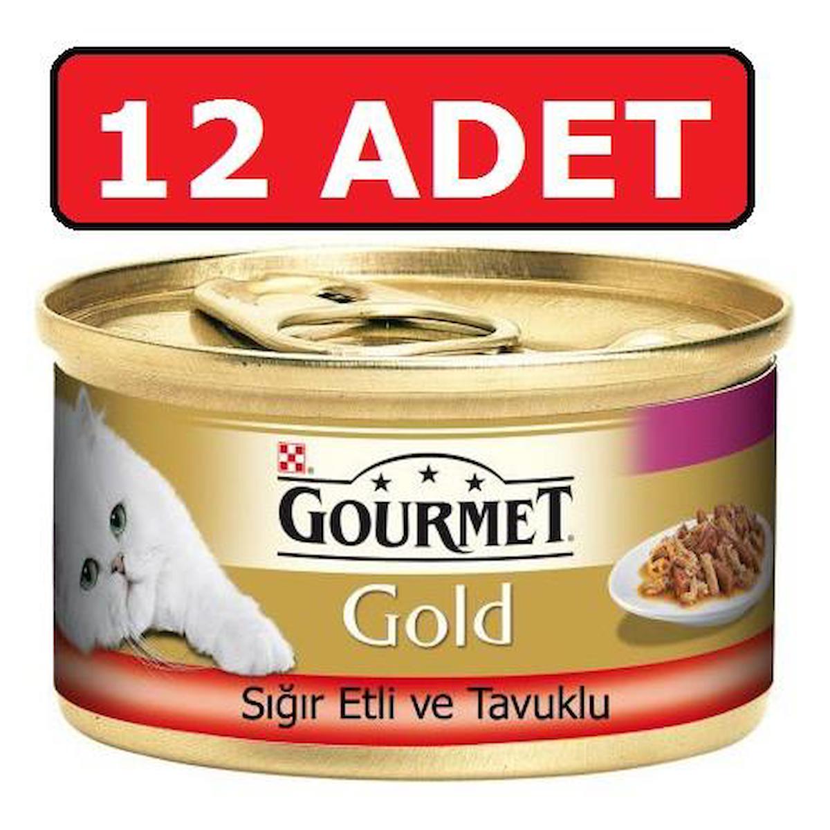 Purina Gold Tavuklu ve Sığır Etli Yetişkin Yaş Kedi Maması 12x85 gr