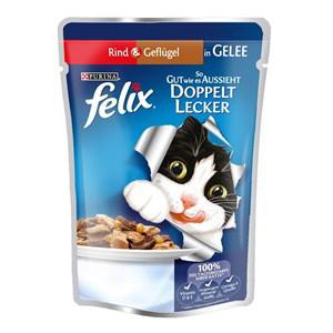 Felix So Gut Wie Es Aussieht Tavuklu ve Sığır Etli Yetişkin Yaş Kedi Maması 100 gr