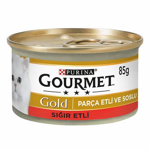 Purina Gold Sığır Etli Parça Etli Yetişkin Yaş Kedi Maması 12x85 gr