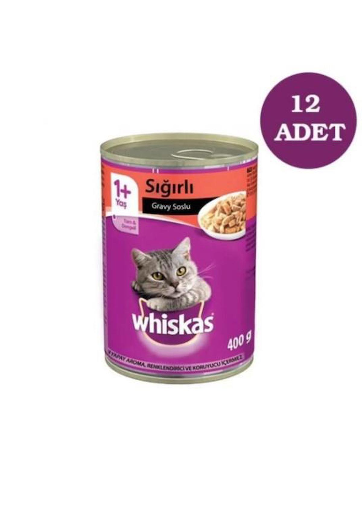 Whiskas Gravy Soslu Sığır Etli Soslu Yetişkin Yaş Kedi Maması 12x400 gr