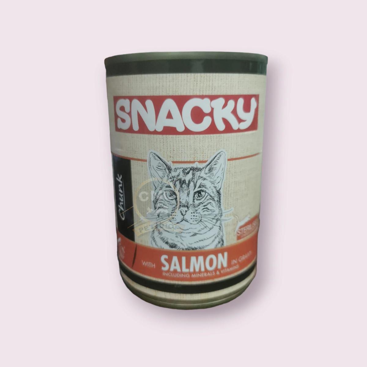 Snacky Including Minerals & Vitamins Kısırlaştırılmış Somonlu Soslu Yaş Kedi Maması 400 gr