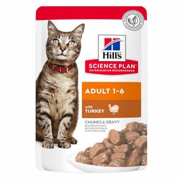 Hill's Chunks & Gravy Hindi Etli Yetişkin Yaş Kedi Maması 6x85 gr