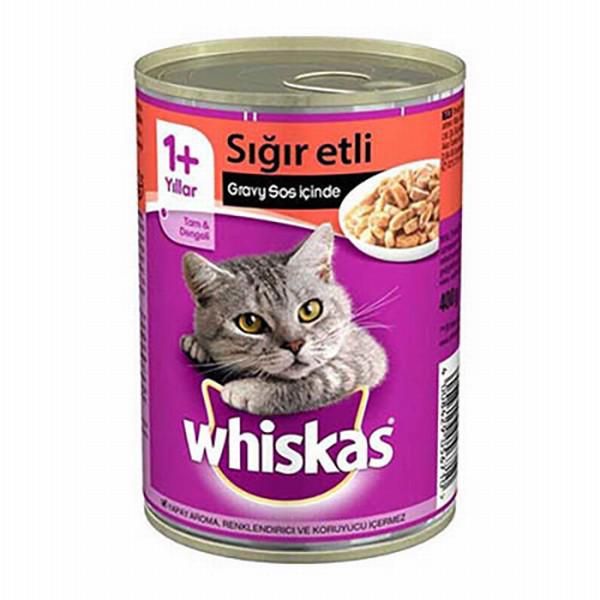 Whiskas Tam ve Dengeli Sığır Etli Soslu Yetişkin Yaş Kedi Maması 24x400 gr