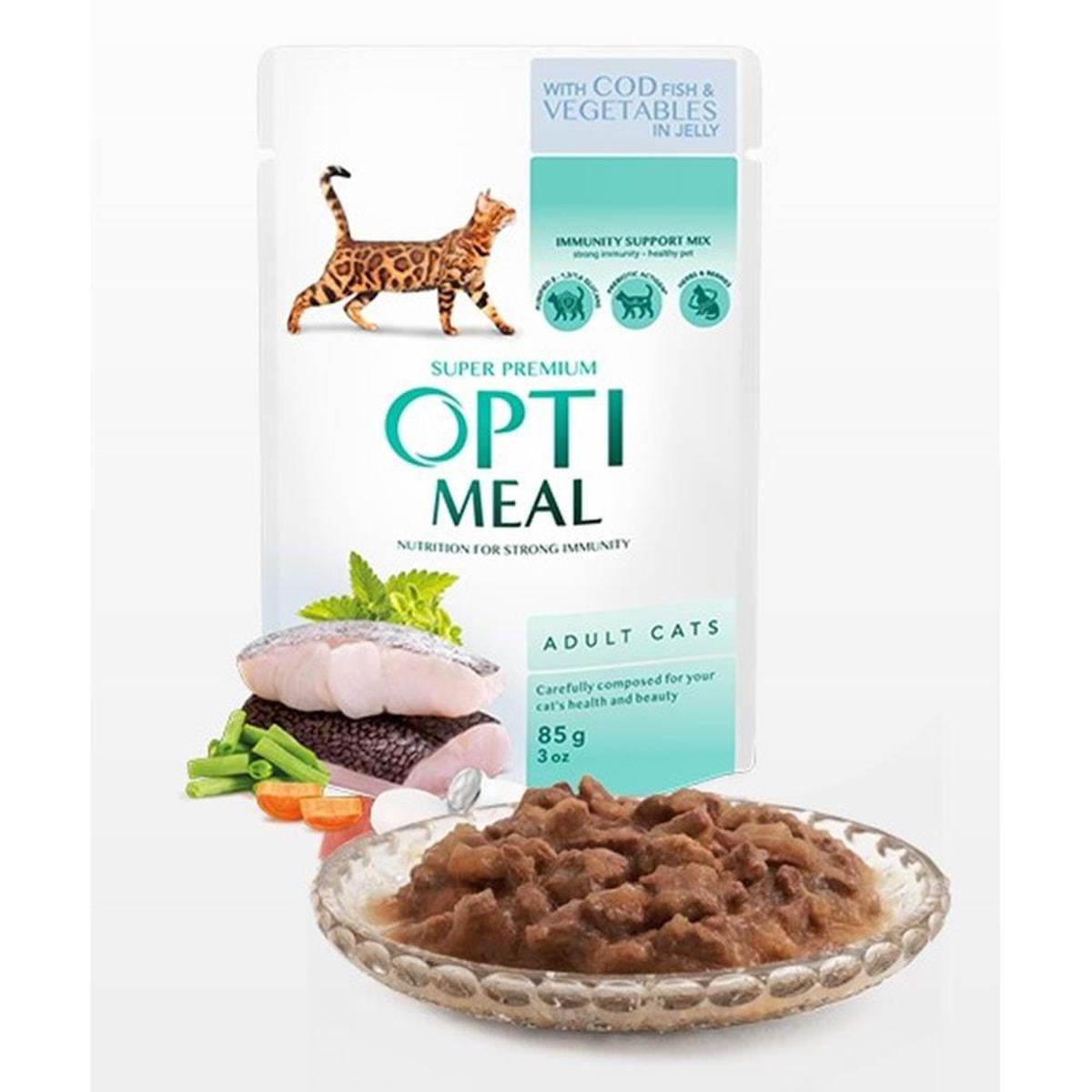 Optimal Super Premium Morina Balığı Jöleli Yetişkin Yaş Kedi Maması 85 gr