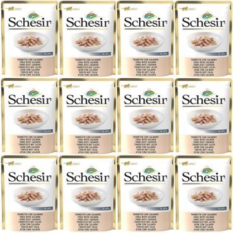 Schesir In Jelly Ton Balıklı ve Somonlu Yetişkin Yaş Kedi Maması 12x85 gr