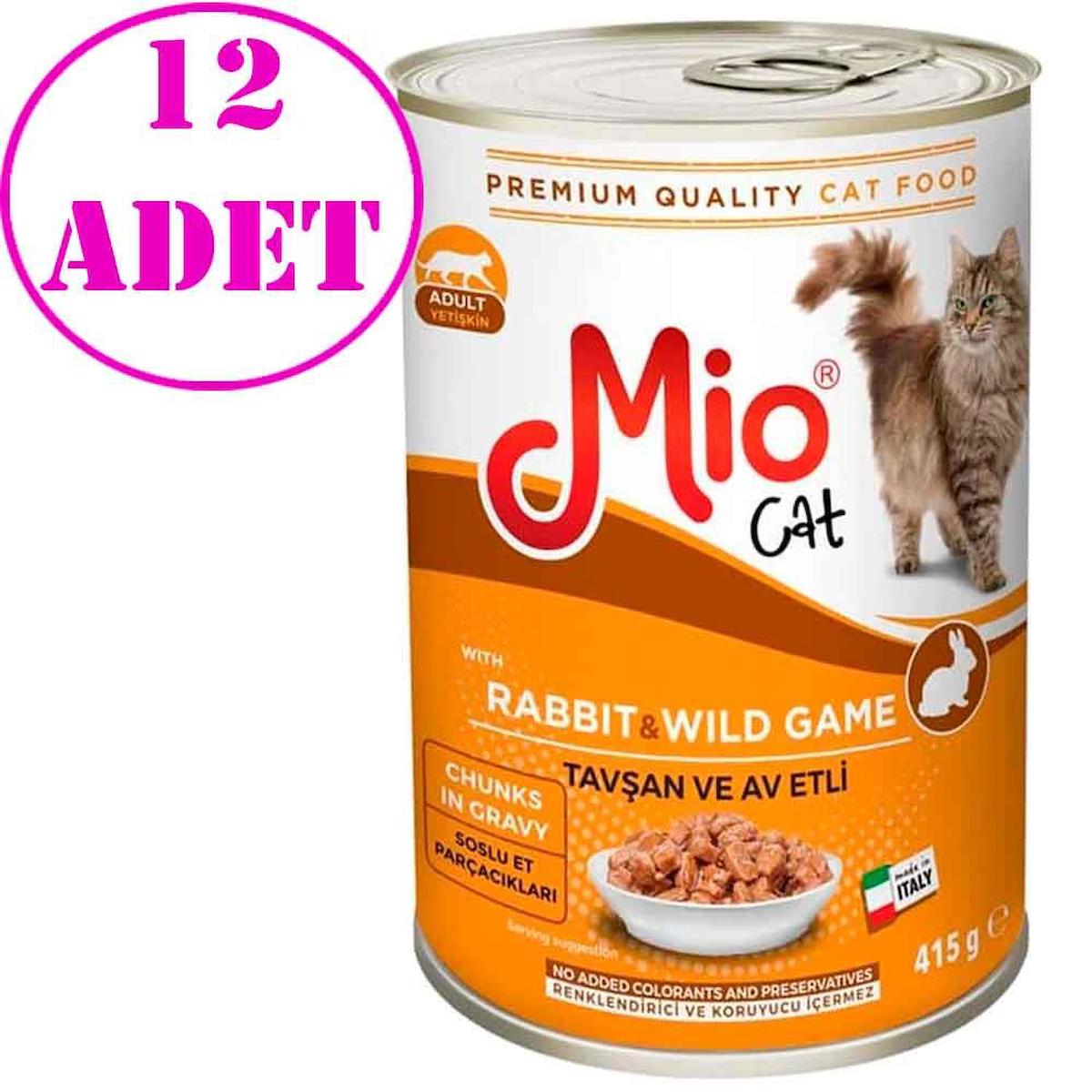 Mio Premium Quality Tavşanlı Yetişkin Yaş Kedi Maması 12x415 gr